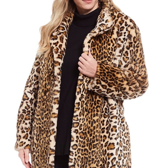 calvin klein leopard coat